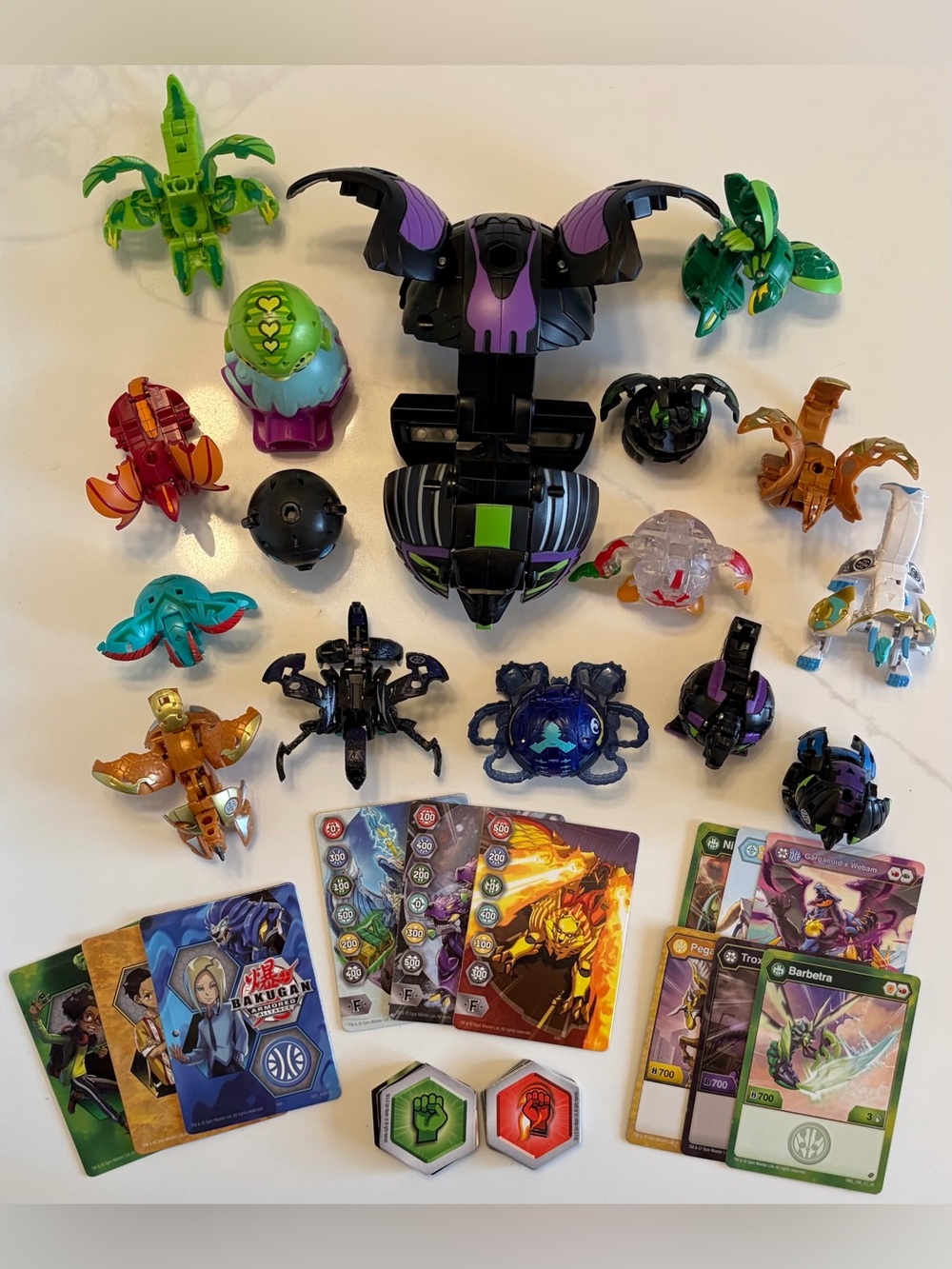 Bakugan Battle Brawlers Toy Figure Lot with Cards & BakuCores